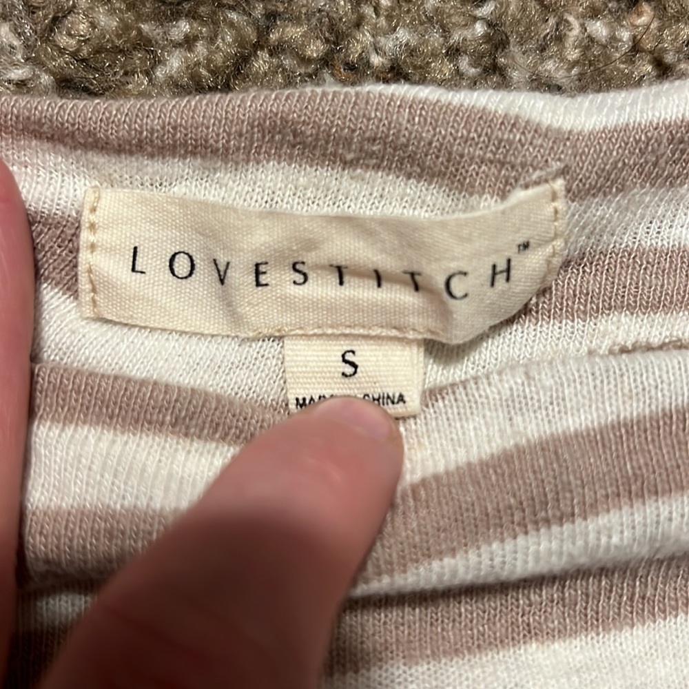 Love stitch off shoulder cropped long sleeve - Picture 5 of 6